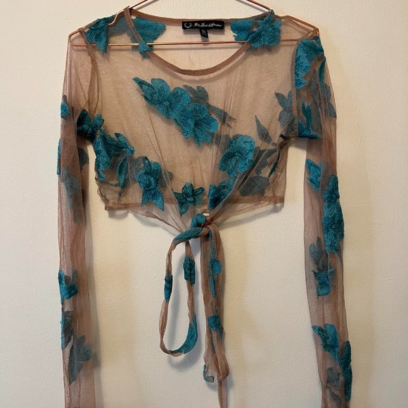 For Love & Lemons Blue Orchid Crop Top Small - Picture 3 of 5